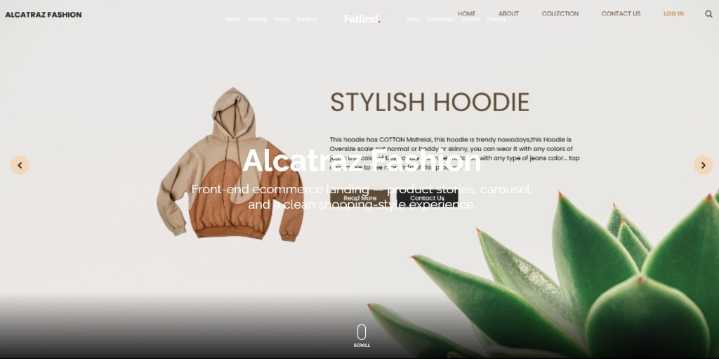 Alcatraz Fashion — ecommerce landing page